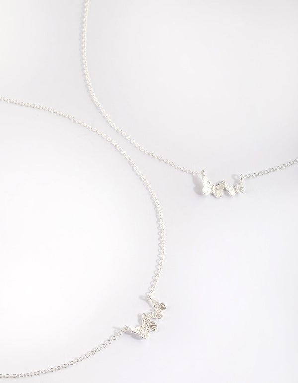 Sterling Silver Butterfly Necklace Set
