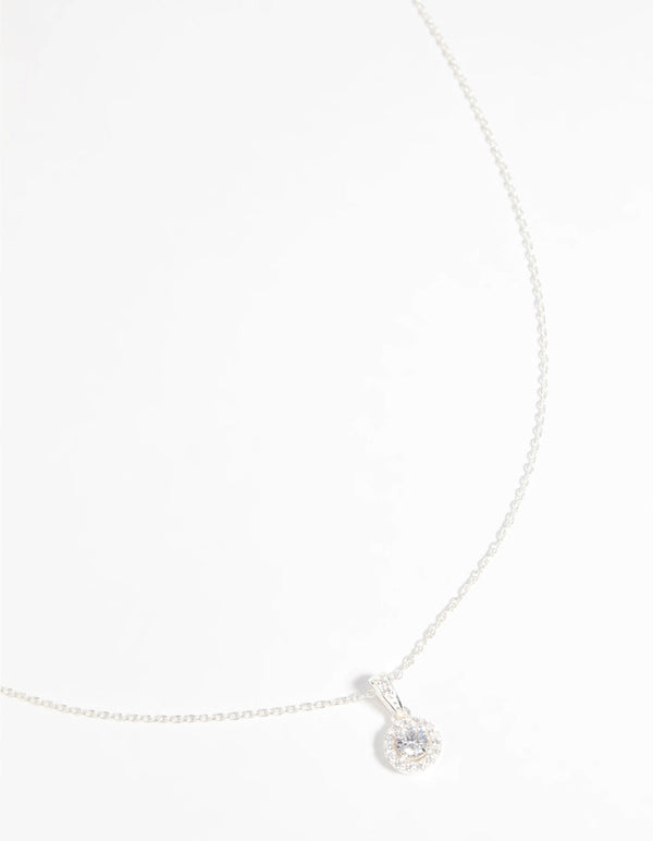 Sterling Silver Cubic Zirconia Pendant Necklace