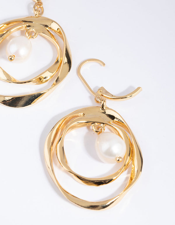 Gold Plated Earrings with Freshwater Pearls