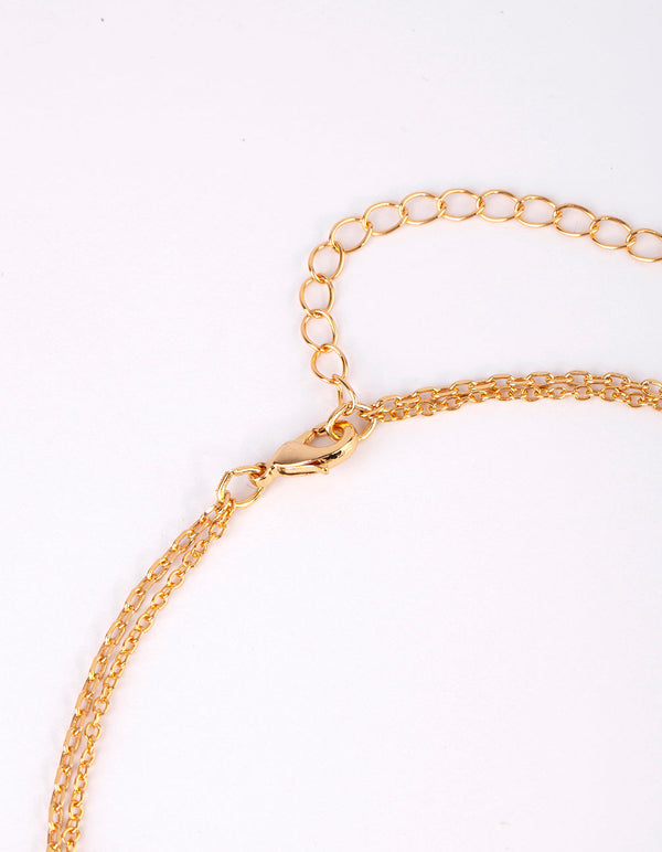 Gold Plated Charm Necklace Set