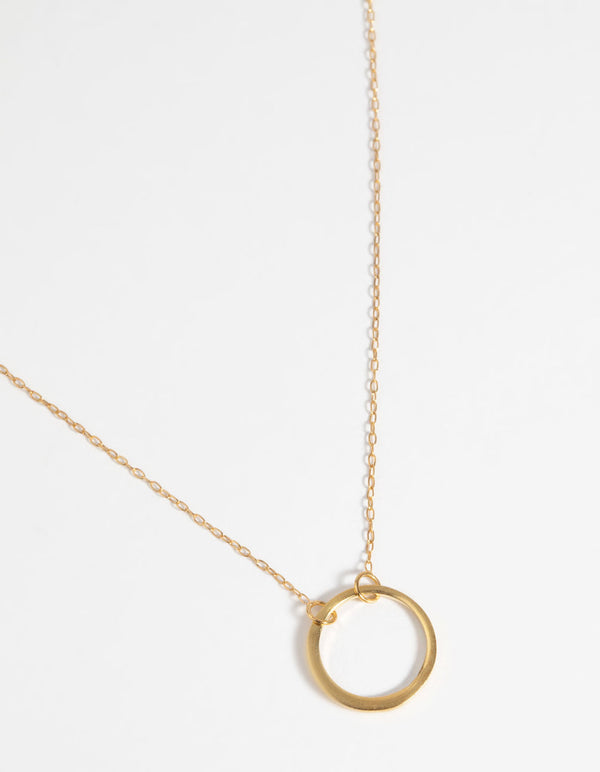 Gold Plated Sterling Silver Open Circle Necklace