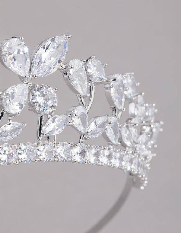 Rhodium Cubic Zirconia Royal Crown Alice Band