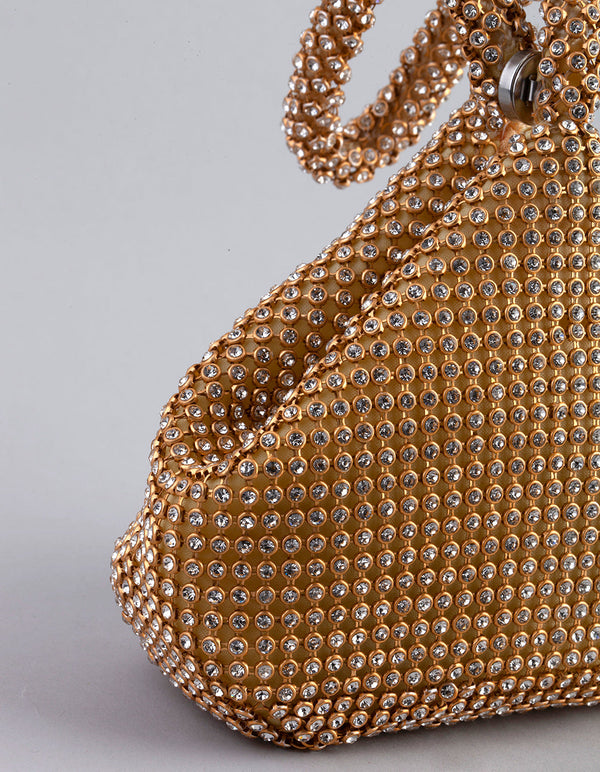Silver Diamante Triangular Purse