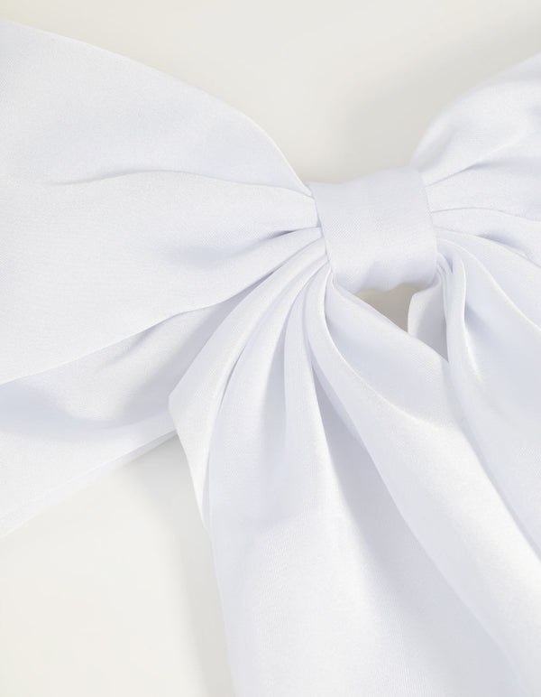 White Bow Clip