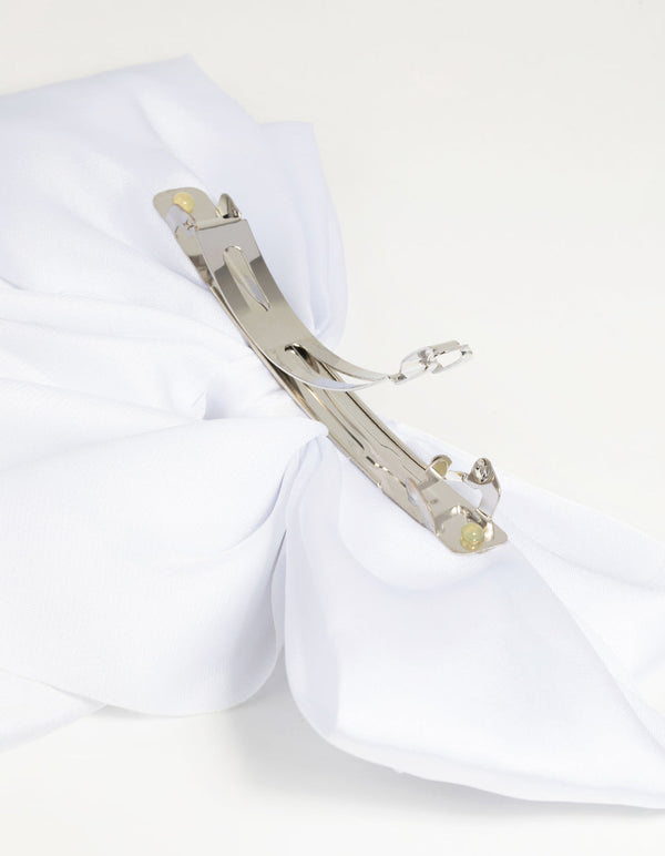 White Bow Clip