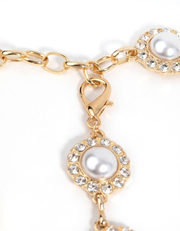 Gold Pearl and Diamante Belt