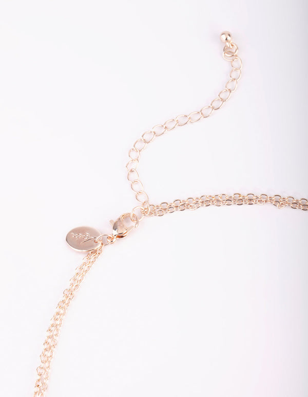 Rose Gold Glitter Leaf Necklace