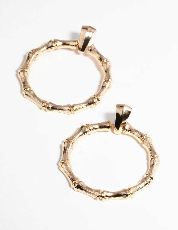 Gold Bamboo Knocker Earrings