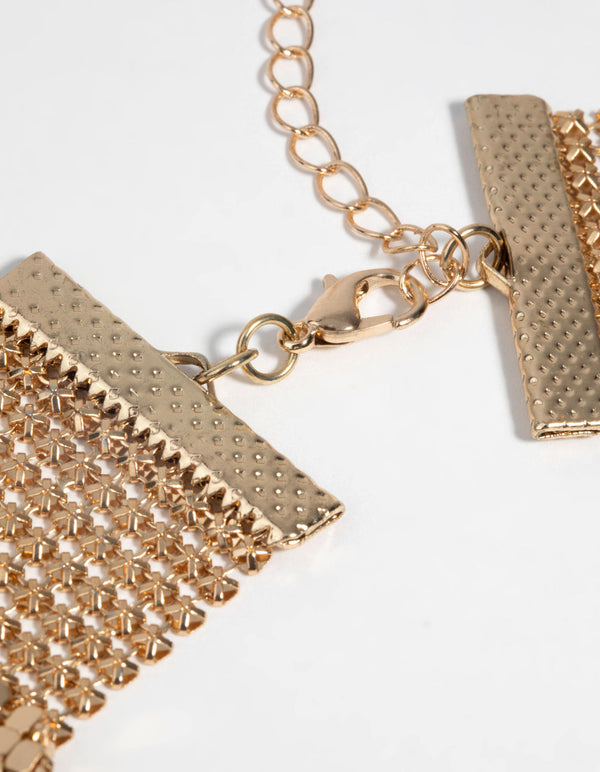 Gold Mesh Choker Necklace