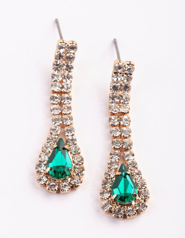 Gold Teardrop Necklace and Earrings Set