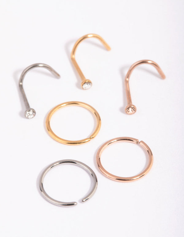 Titanium Nose Stud Pack