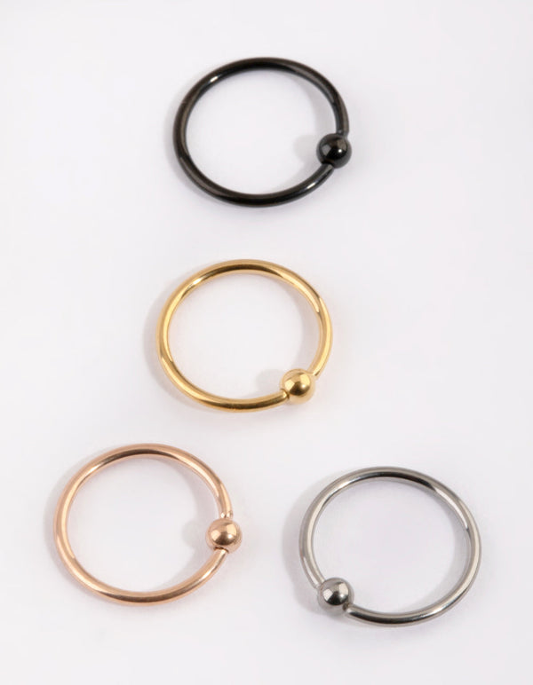 Titanium Plain Nose Ring Pack