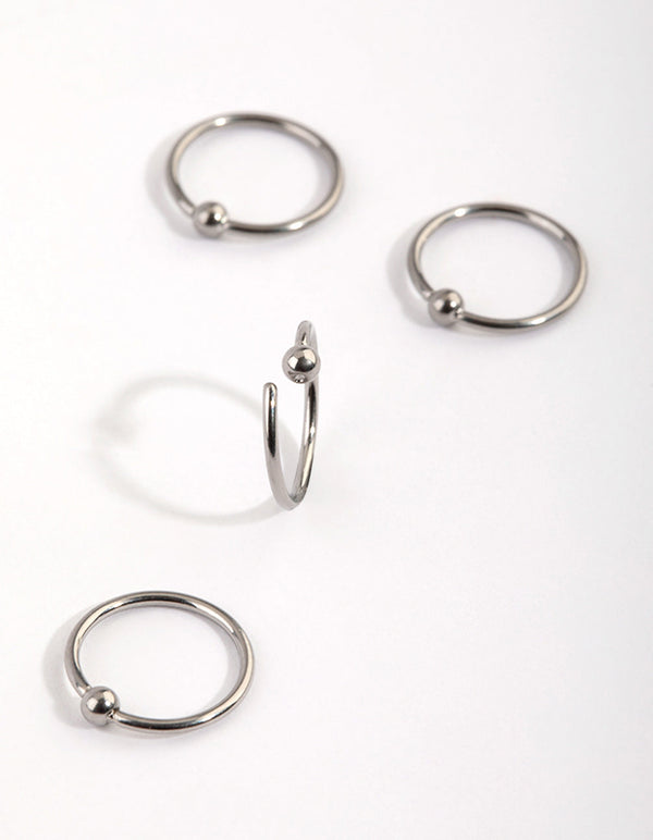 Titanium Plain Nose Ring Pack