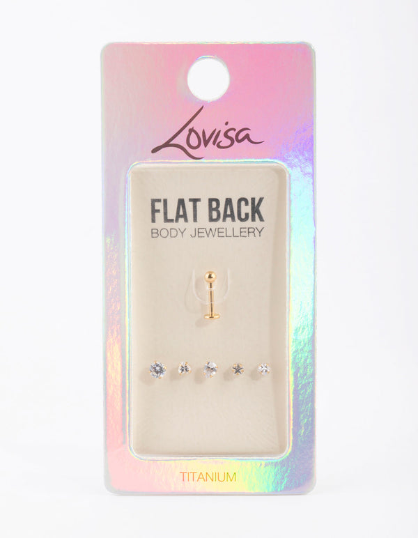 Gold Plated Titanium Flat Back Pack