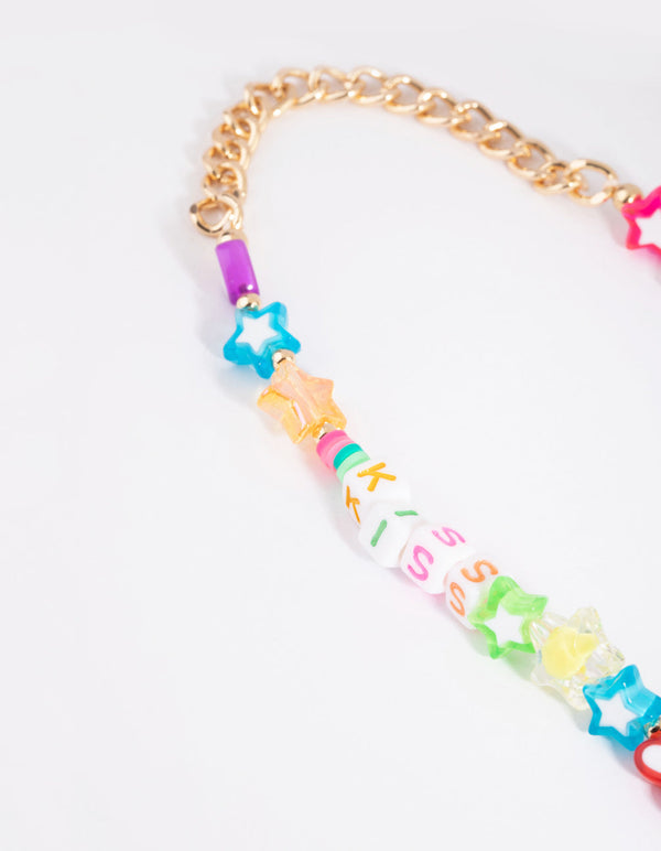 Acrylic Bead and Metal Phone Charm