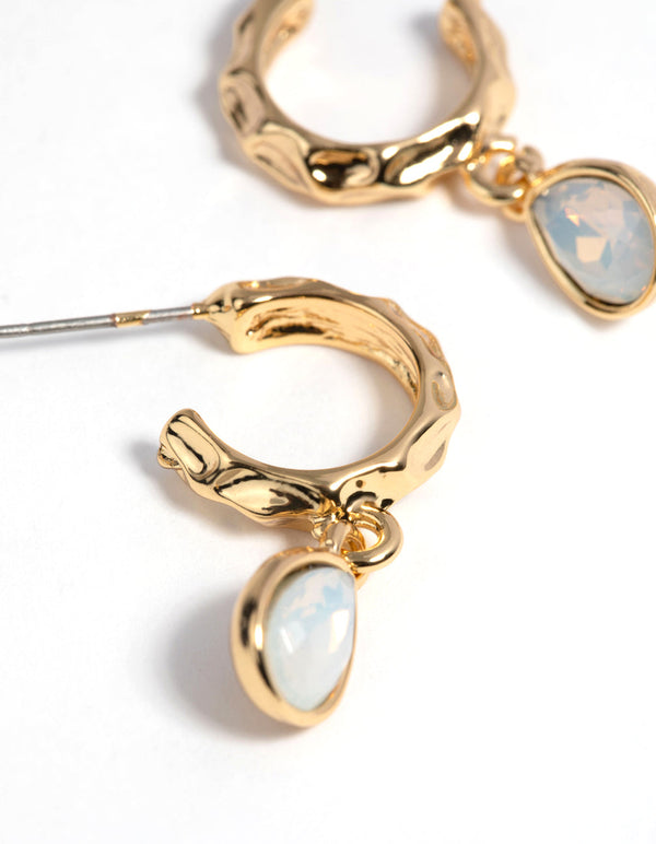 Gold Plated Molten Drop Earrings