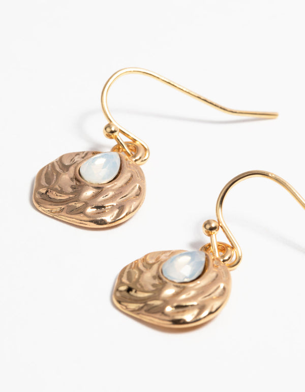 Gold Plated Molten Drop Earrings