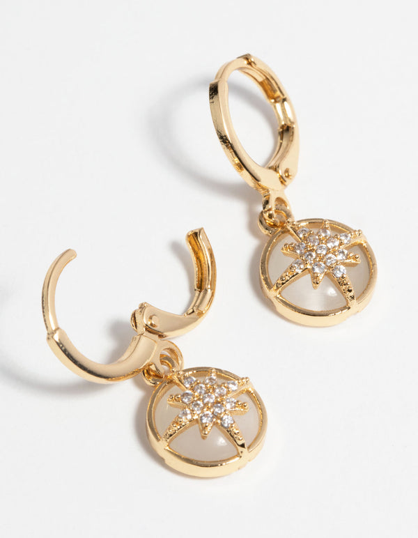 Gold Plated Star Huggie Hoop Earrings
