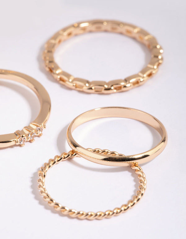 Gold Diamante RIng Pack