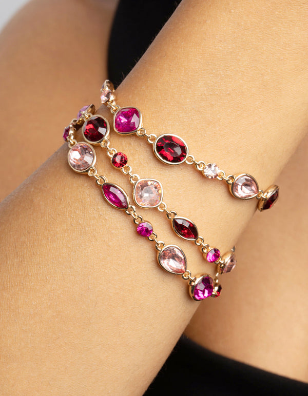 Gold Mixed Marquise Bracelet