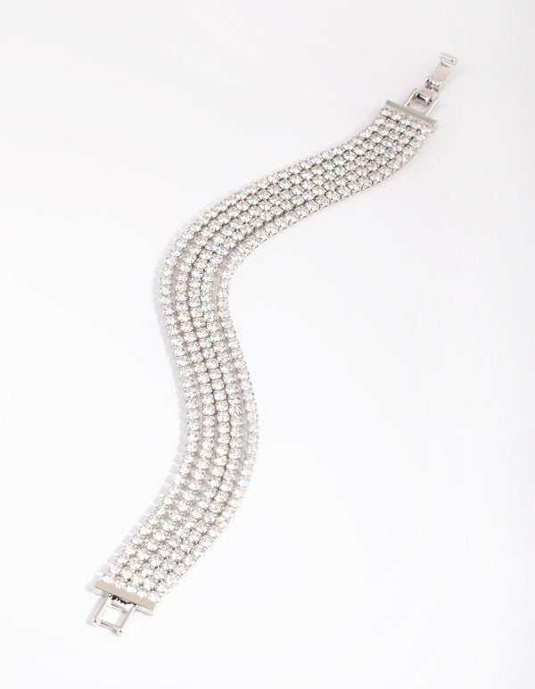 Rhodium Layered Cubic Zirconia Bracelet