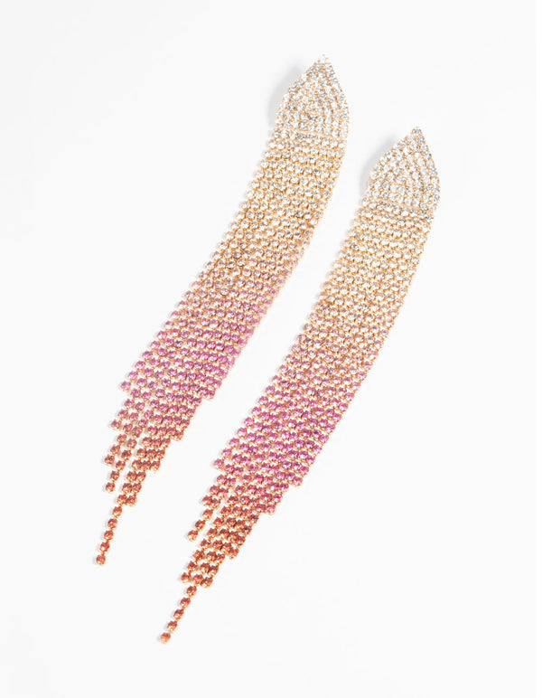 Red and Gold Diamante Earrings