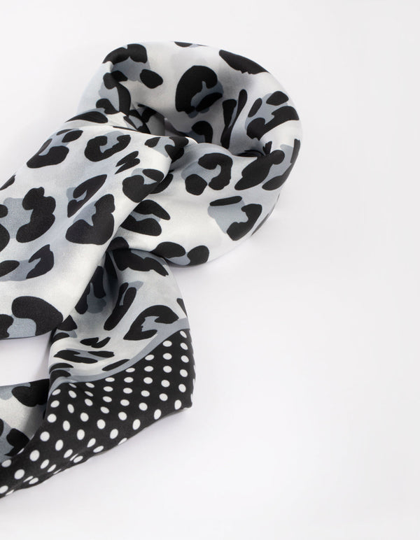 Black and White Animal Print Scarf