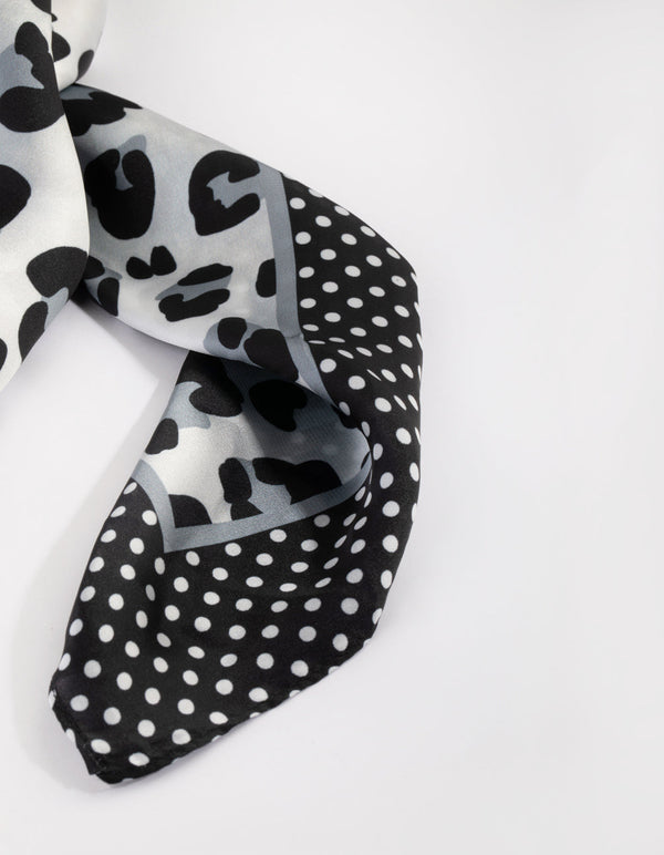 Black and White Animal Print Scarf