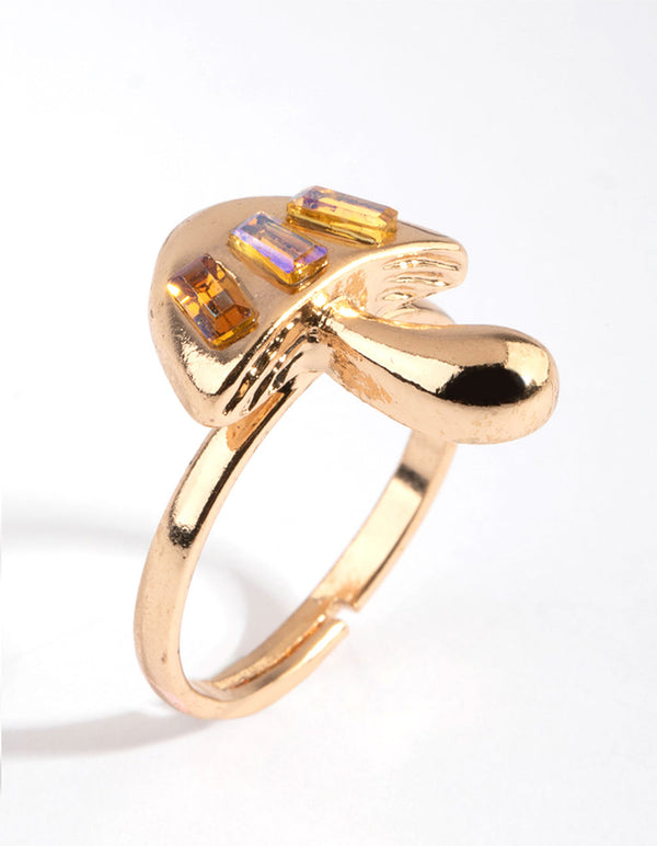 Gold and Purple Mushroom Ring