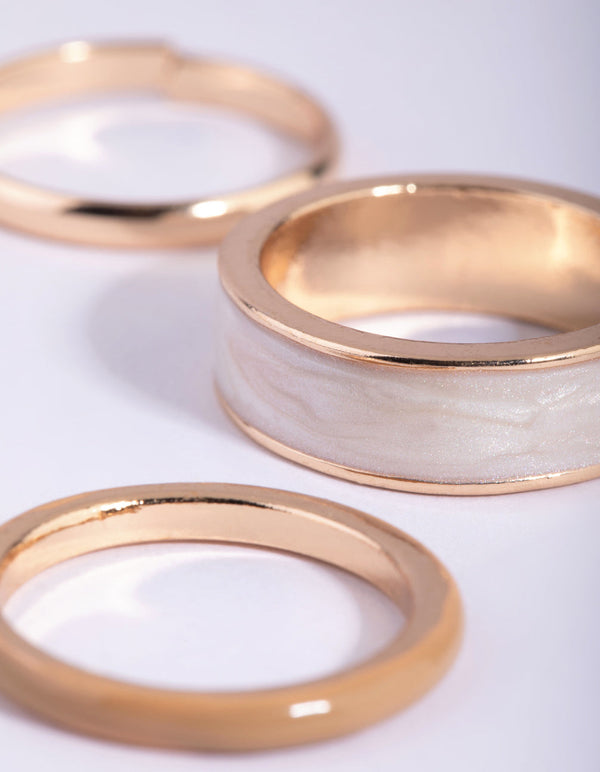 Gold Marble Ring Pack