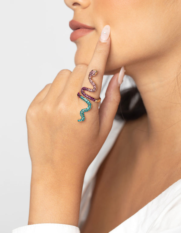 Purple and Blue Stone Snake Ring