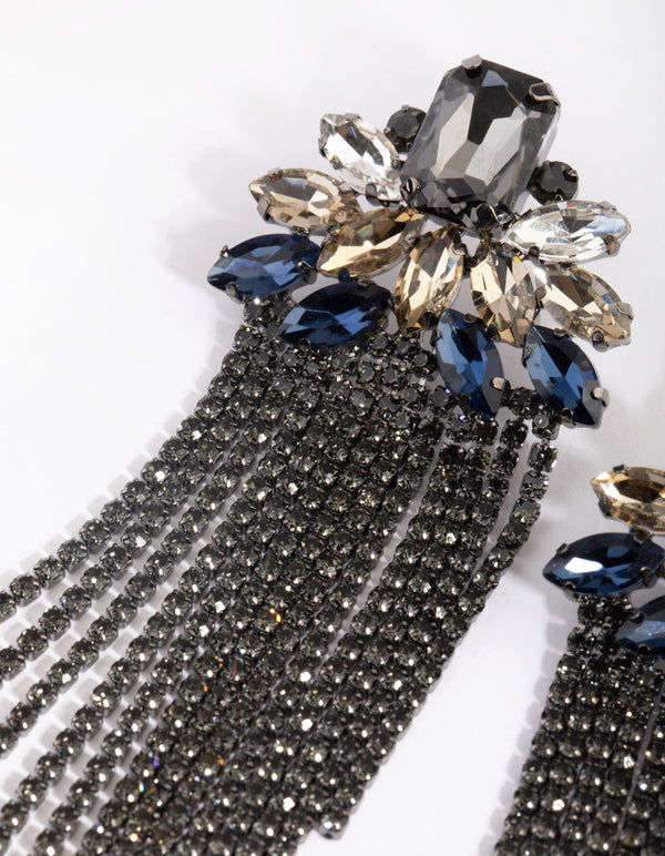 Gunmetal Chain Drop Earrings