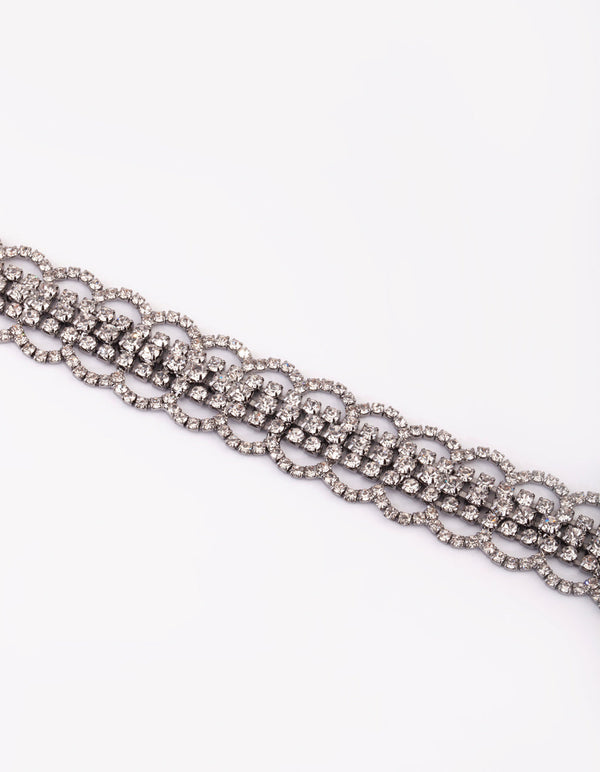 Gunmetal Diamante Choker Necklace