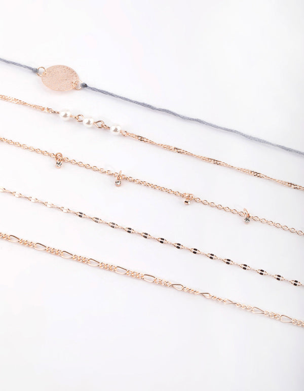 Rose Gold Cord Choker Necklace