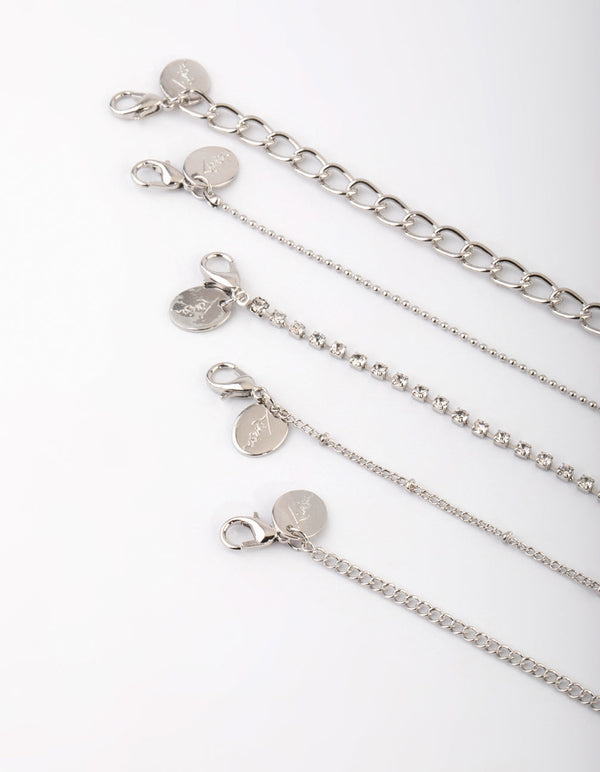 Rhodium Cross Choker Necklace