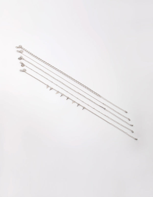 Rhodium Cross Choker Necklace