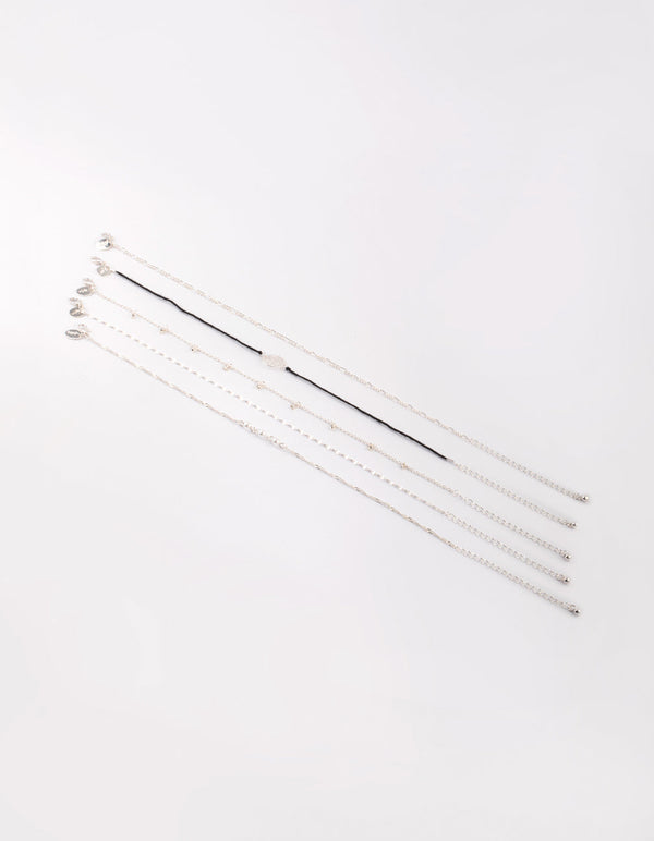 Silver Cord Choker Necklace