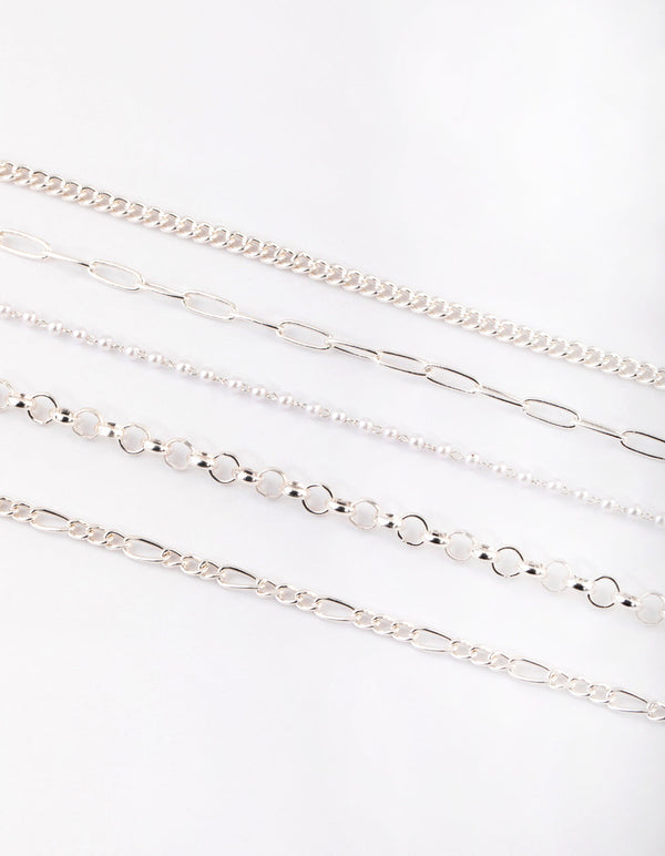 Silver Pearl Choker Necklace