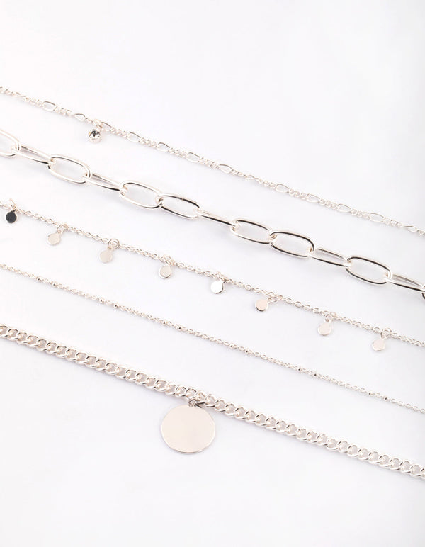 SIlver Cord Choker Necklace