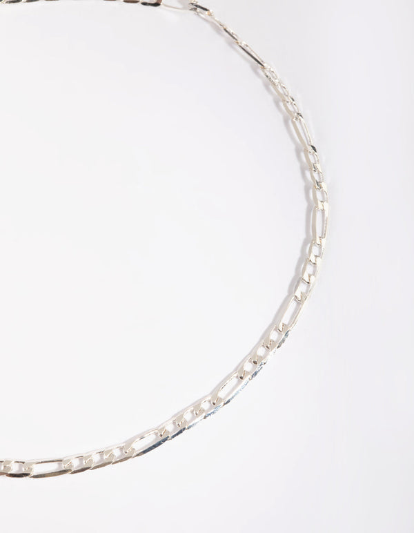 Silver Figaro Anklet