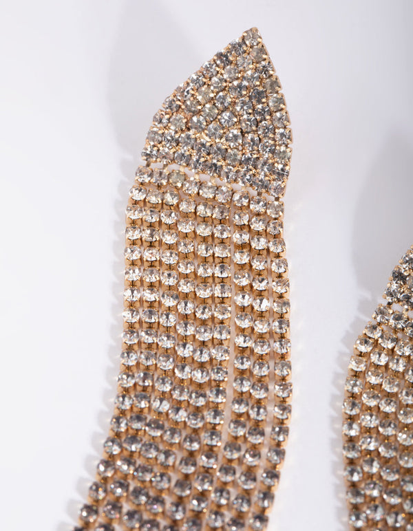Gold Ombre Diamante Drop Earrings