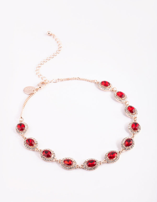 Red Circle Choker Necklace