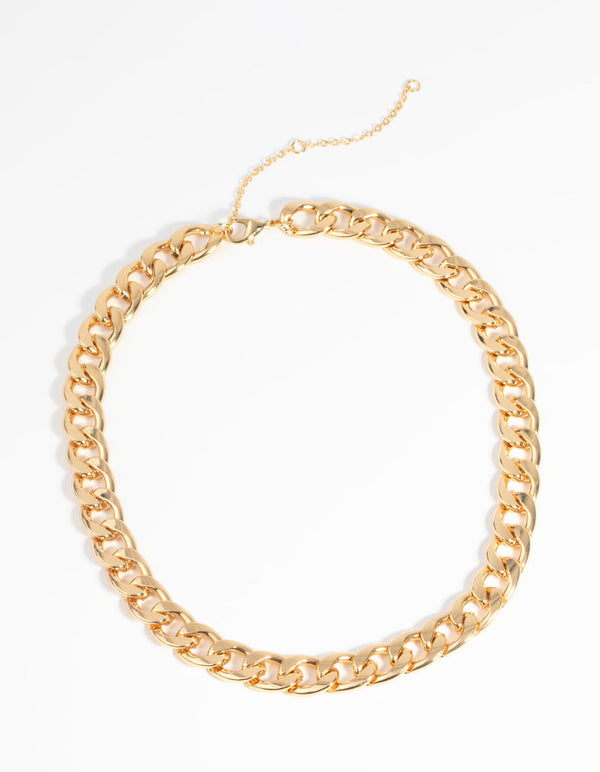 镀金扁平链条项链