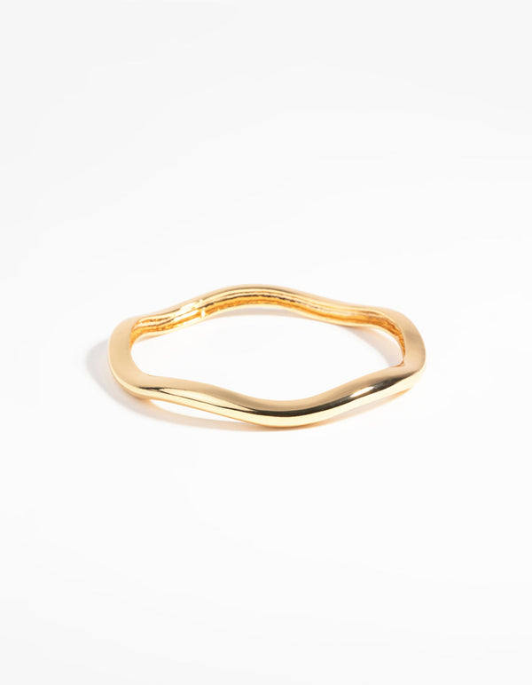 Gold Plated Organic Bangle Bracelet