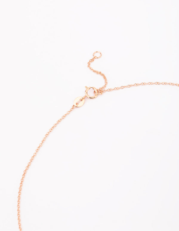Rose Gold Plated Sterling Silver Rose Necklace