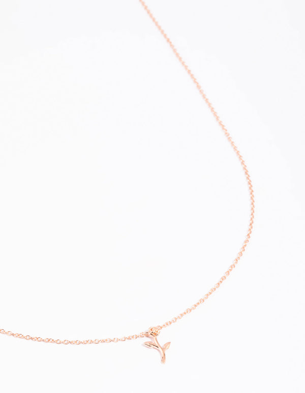 Rose Gold Plated Sterling Silver Rose Necklace
