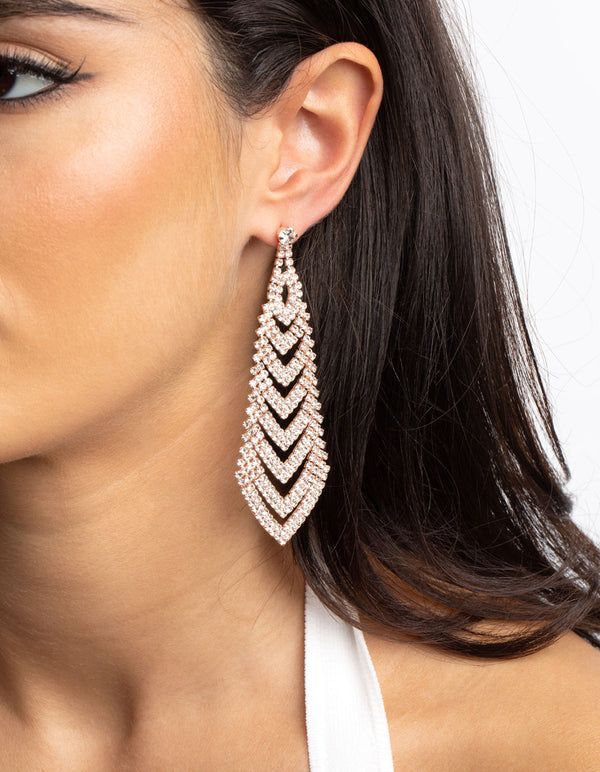Rose Gold Diamante Earrings