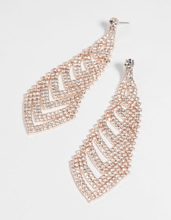 Rose Gold Diamante Earrings
