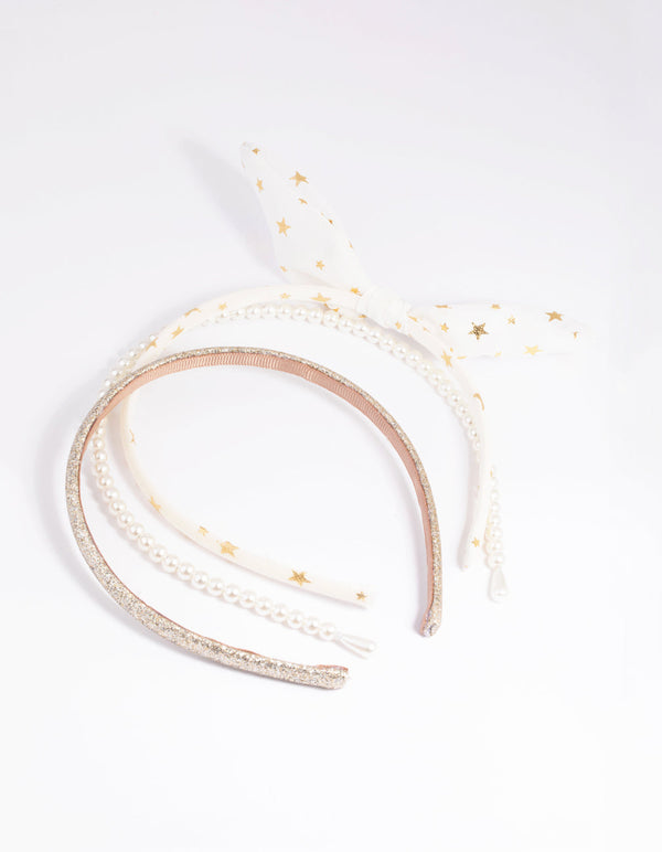 Kids Glitter Star and Pearl Headband Pack