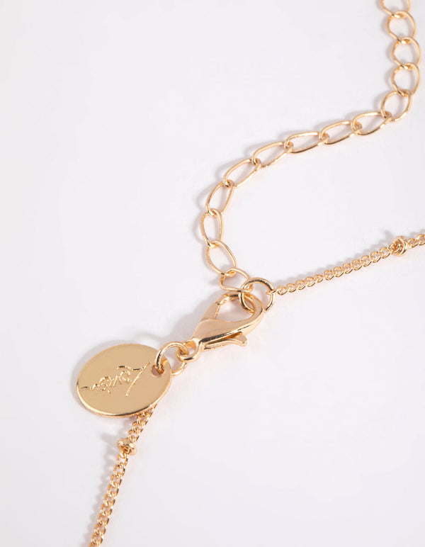 Gold Clear Quartz Shard Necklace